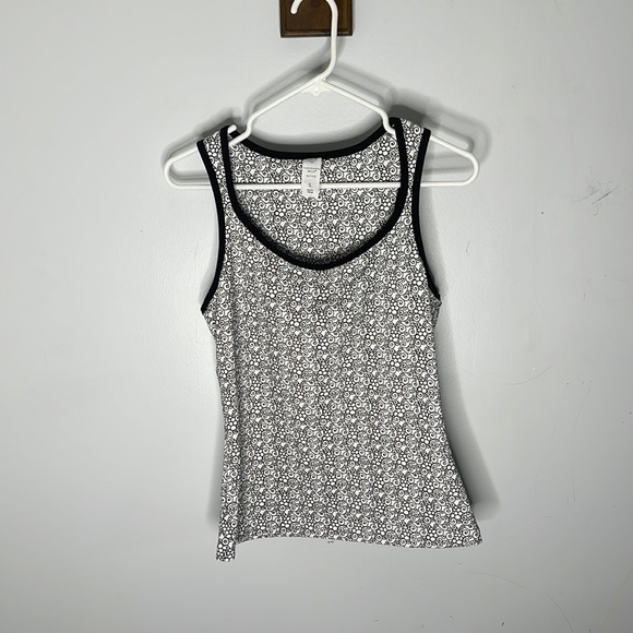 MANDARIN BLUE Active Black and White Patterned Sleeveless Tank Top Size Large - Picture 1 of 7